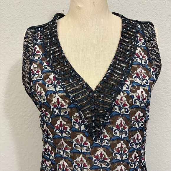 BRYON LARS Beauty Mark Lasercut Top Multi Floral Sleeveless Goth - Picture 3 of 10